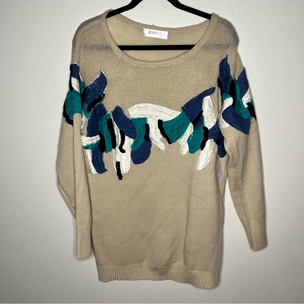 Vintage Tan Knit Sweater‎